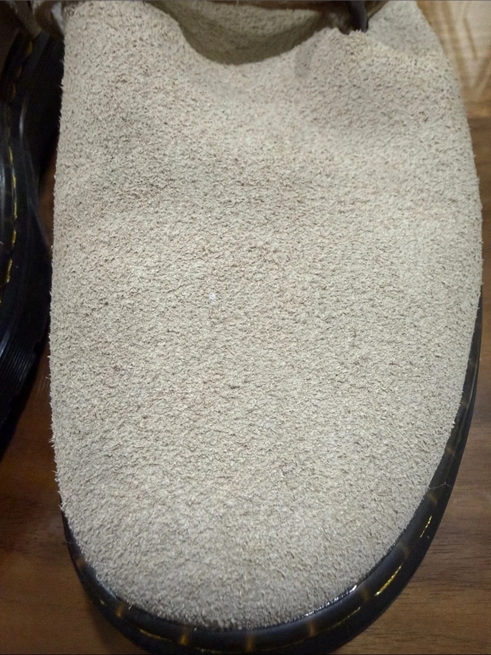 Dr. Martens Beige Suede Slip-On Clog with Strap Men’s 6 Women’s 7